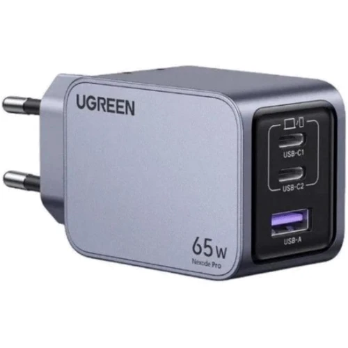 Зарядний пристрій Ugreen Wall Charger 2хUSB-C+USB X755 GaN 65W Nexode Pro Gray (25871)