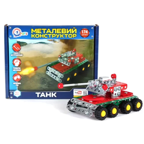 Металлический конструктор ТехноК Танк 174 детали (4951TXK)