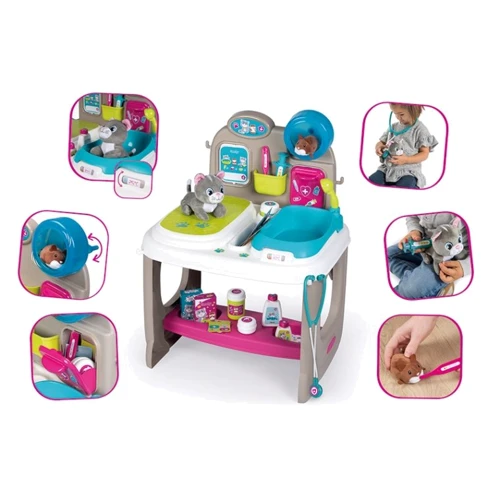 Ветеринарная клиника Smoby с котиком и хомячком, 18 акс, 3+ (340401)