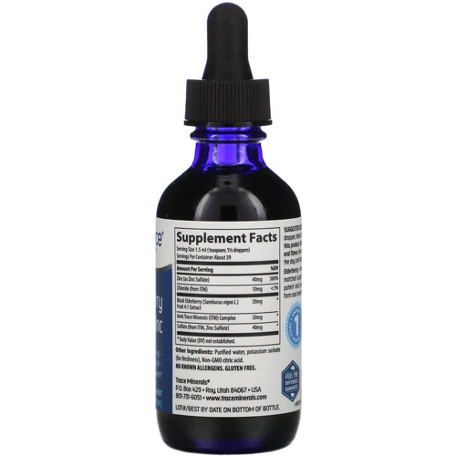 Trace Minerals Research Elderberry + Ionic Zinc, 2 fl oz (59 ml): Тип Цинк