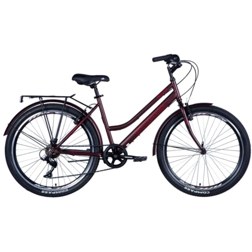 Велосипед Discovery ST 26" PRESTIGE WOMAN Vbr рама з багажником задній St з крилом St 2024 (червоний (м)) (OPS-DIS-26-588)