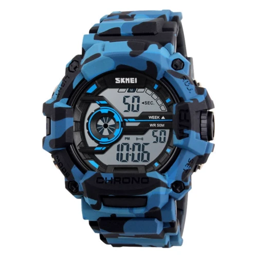 Наручний годинник Skmei 1233 Blue Camo: Стиль спортивний
