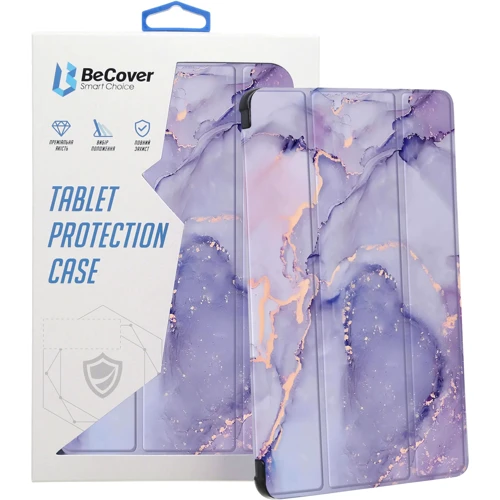 Аксесуар для планшетних ПК BeCover Soft Edge TPU з Pencil Mount Purple Marble для Xiaomi Redmi Pad SE 8.7 (712577)