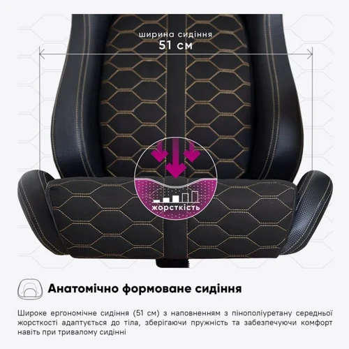 Геймерское кресло Cyberlux Hermes Fabric Black Gold (арт. GM-403 B) фото 10