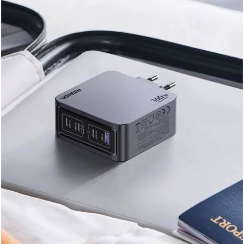 Зарядний пристрій Ugreen Wall Charger 3xUSB-C+USB X763 GaN 160W Nexode Pro Gray (25877): Кількість USB-портів 4