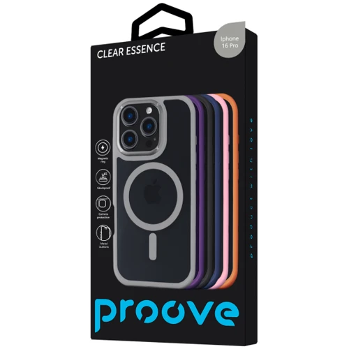 Чехол для iPhone Proove Clear Essence Case with Magnetic Ring Gray for iPhone 16 Pro: Тип аксессуара чехол