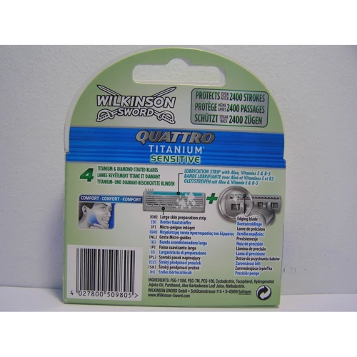 Schick Quatrro Titanium Сменные касеты для бритья 4 шт: Тип станка Со сменными кассетами