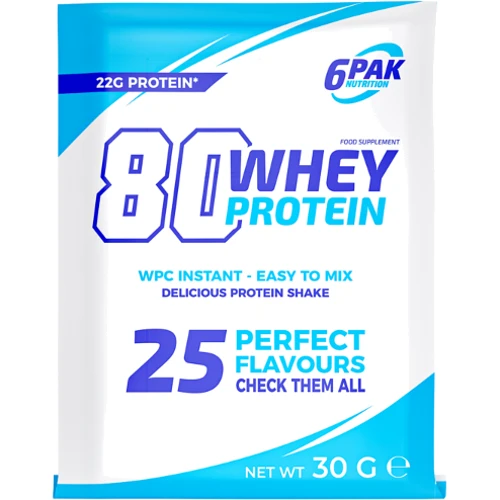 Протеин 6PAK Nutrition 80 Whey Protein 908 g /1 serving/ White Сhocolate Strawberry