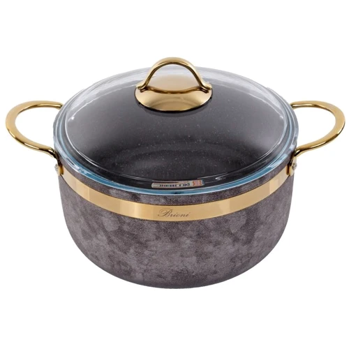 Каструля Brioni Royal Stone Tigereye Gold антипригарна 24 см 5 л (764-040)