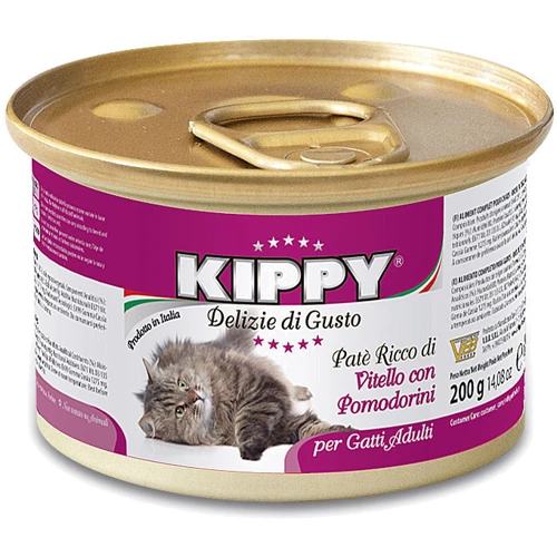Консерви для котів Kippy Телятина і томати 200 г (8015912503350)