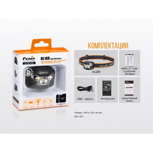 Фонарь туристический Фонарь налобный Fenix HL18R фото 16