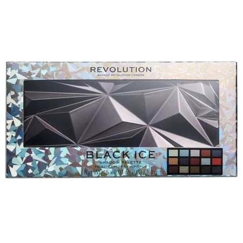 Makeup Revolution Glass Eyeshadow Palette Black Ice Тени для век Палитра 15 цветов 16.5 g: Класс косметики Профессиональная