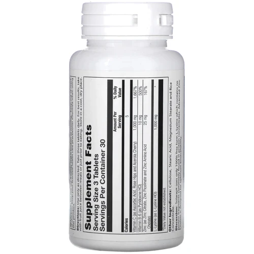 Solaray L-Lysine, 1.000 mg, 90 Tablets (SOR-04860): Тип Лизин