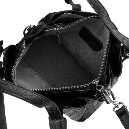 Жіноча сумка тоут Vito Torelli чорна (VT-713-black): Тип ручки Плечовий ремінь, Зі знімним ременем, З двома ручками, Коротка ручка