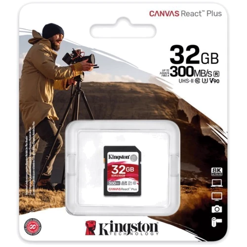 Карта пам'яті Kingston 32GB SDXC Class 10 UHS-II U3 Canvas React Plus (SDR2/32GB): Обсяг 32 ГБ