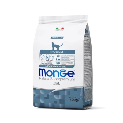 Сухой корм для кошек Monge Cat Monoprotein Sterilised с форелью 0.4 кг (70005463)
