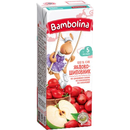 Bambolina сок яблоко-шиповник 0,2 л (4813538006378)