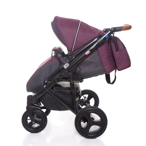 Универсальная коляска 2-в-1 Broco Capri textile burgundy: Ширина шасси 59.5 см