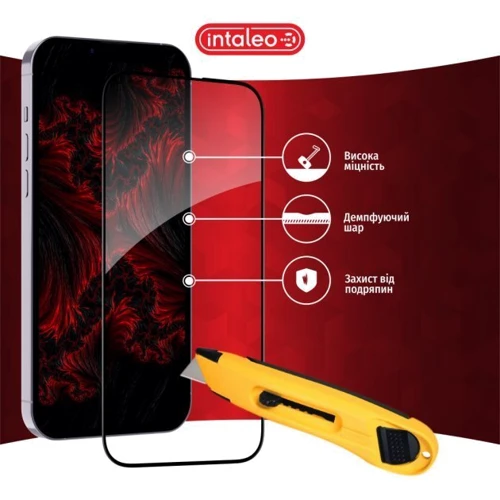 Защитное стекло для iPhone Intaleo Tempered Glass Full Glue ESD Black for iPhone 14: Материалы стекло
