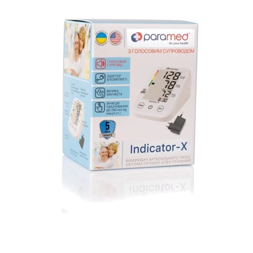 Тонометр Paramed Indicator-X Автоматический с голосовым сопровождением и адаптером (4985003) фото 6
