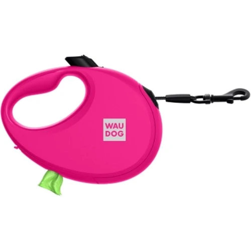 Поводок-рулетка для собак WAUDOG R-leash с контейнером для пакетов S розовый до 12 кг 3 м (26277) фото 5