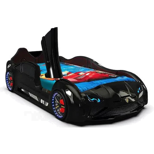 Дитяче ліжко машина Lamborghini чорне: Матеріал пластик
