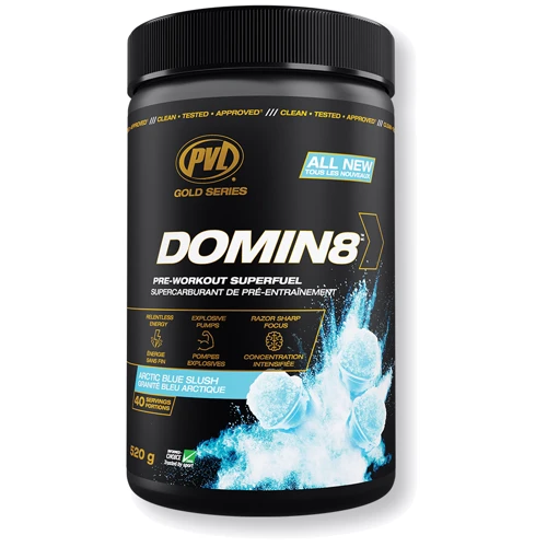 Предтренировочный комплекс PVL Domin8 520 g/40 servings/ Arctic Blue Slush