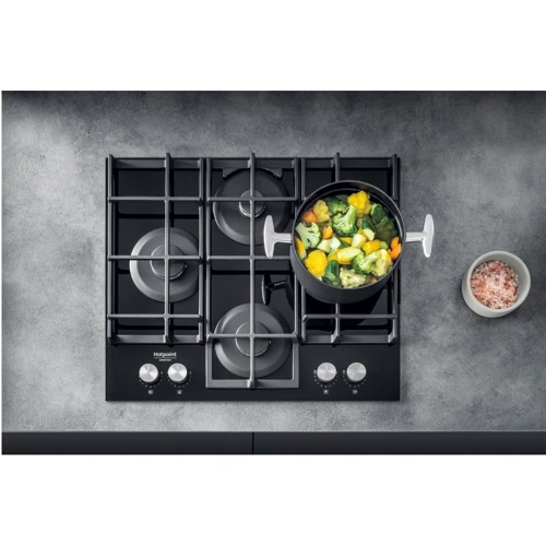 Варочная поверхность HOTPOINT-ARISTON HAGS61FBK: Расположение панели Спереди посередине