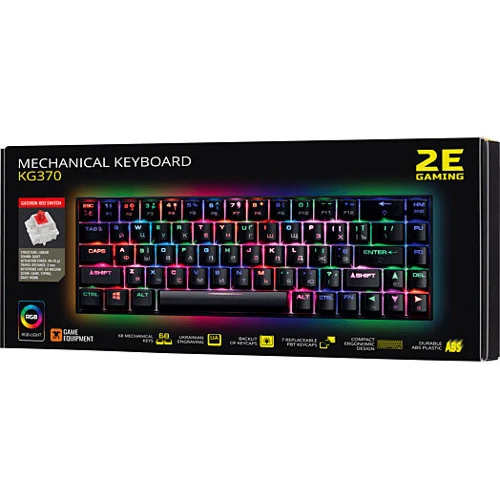 Клавіатура 2E KG370 RGB Gateron Red Switch Black (2E-KG370UBK-RD) фото 10