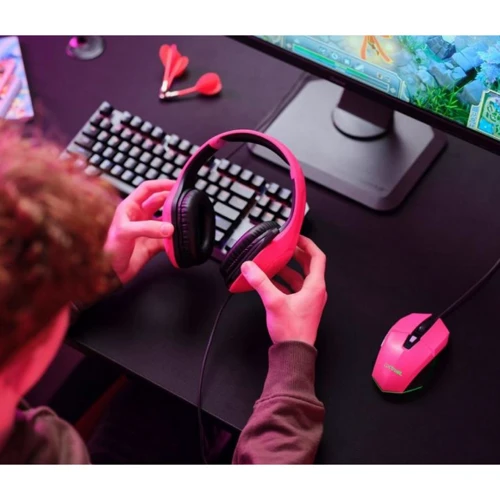 Наушники Trust GXT 415 Zirox 3.5mm Pink (24992): Тип конструкции полноразмерные