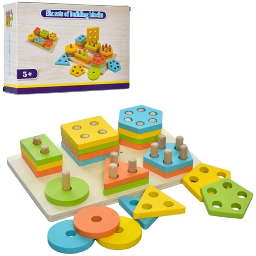 Деревянная игрушка Bambi MD 1718 Геометрика 24 фигуры