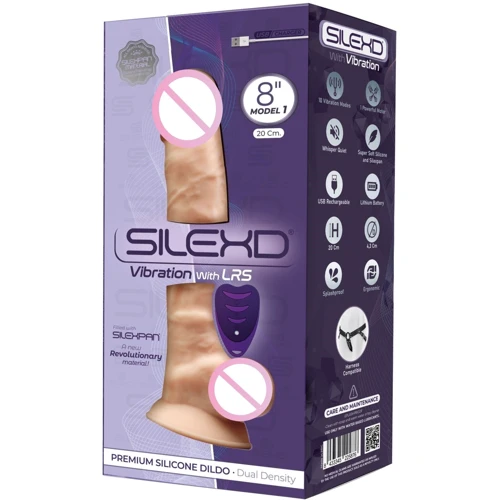 Фаллоимитатор с вибрацией Silexd Premium Silicone Dildo Model 1 Size 8" + LRS