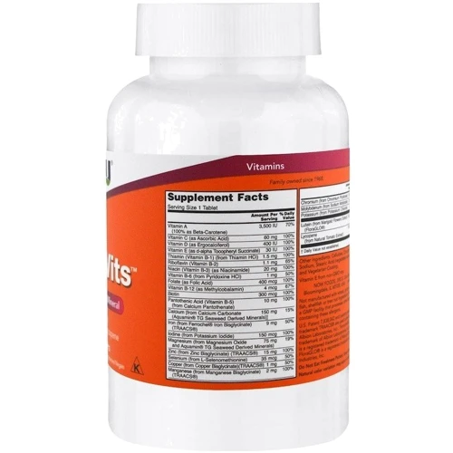 NOW Foods Daily Vits Tablets 100 tabs: Тип мультивітаміни