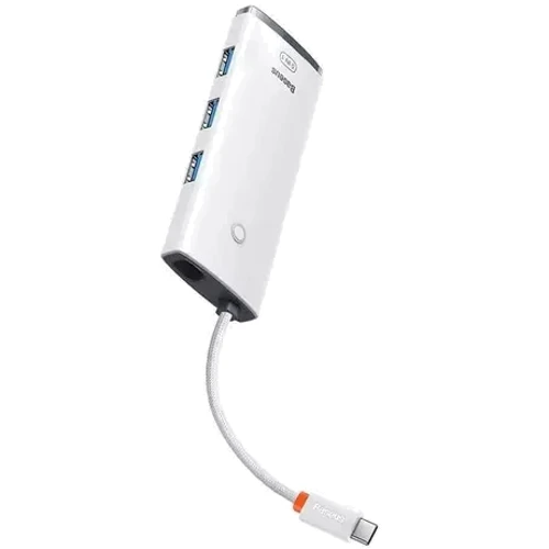 Адаптер Baseus Adapter Lite Series USB-C to HDMI+3xUSB+PD White (WKQX040002): Інтерфейс підключення USB-C