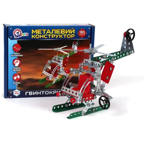 Дитячий Конструктор металевий Вертоліт ТехноК 4944TXK 185 деталей: Кількість деталей, шт. 185