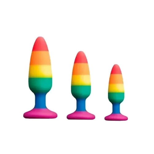 Анальная пробка Wooomy Hiperloo Silicone Rainbow Plug M