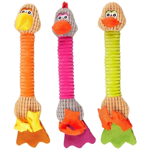 Мягкая игрушка для собак Flamingo Bird With Feet с пищалкой 10х13х48 см (54194)