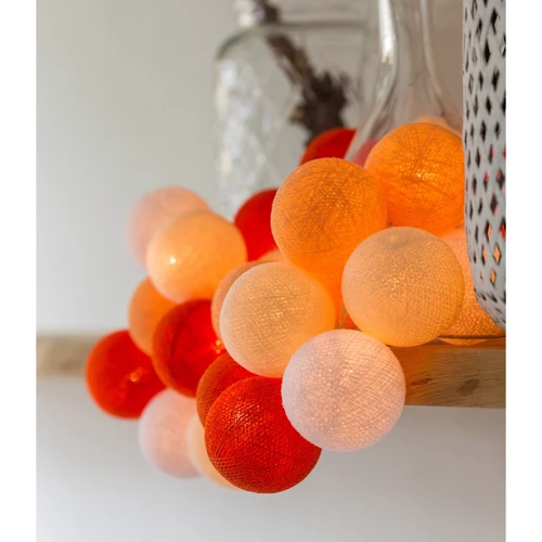 Гирлянда Cotton ball lights на 10 шаров 2,7м, Orange фото 5