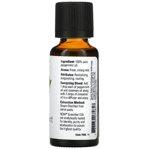 Now Foods 100% Pure Peppermint Эфирное масло перечной мяты 30 ml: Назначение Расслабление, Ароматизация