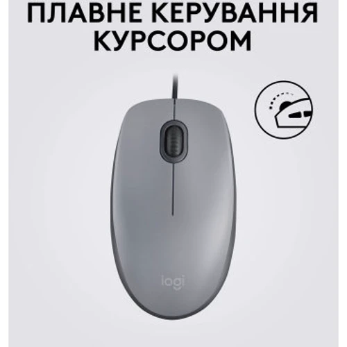Мышь Logitech M110 Silent USB Mid Gray (910-006760): Эргономика симметричная для левшей