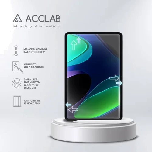 Аксессуар для планшетных ПК ACCLAB Tempered Glass Full Glue Clear for Xiaomi Pad 6 / Pad 6 Pro фото 3