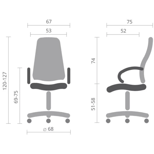 Крісло АКЛАС Луїзіана MB (GB-242CC) шкіра LC-A Чорне (00086890): Тип для руководителей