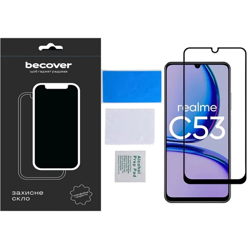 Аксесуар для смартфона BeCover Tempered Glass Black для Realme C53 (710105)