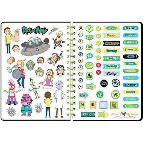 Щоденник-планер Kite Rick and Morty на спіралі (RM23-438): Кількість аркушів 69