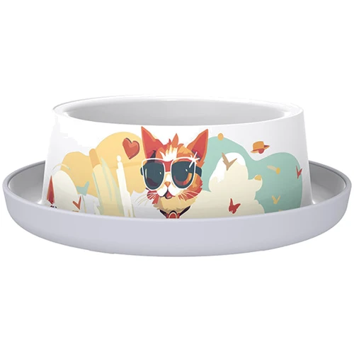 Миска Moderna Trendy Dinner Indy&Louise для котов 350 мл серо-белая 17x17x5 см (58969)