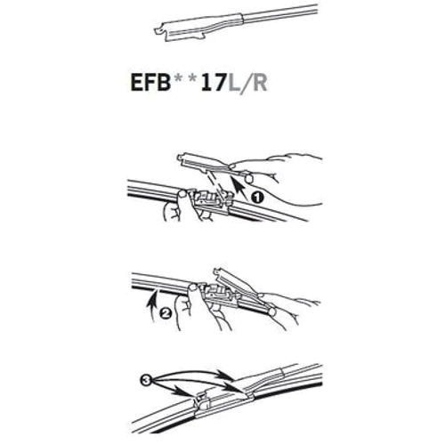 Двірник безкаркасний TRICO ExactFit Flat (730мм) EFB7317L: Конструкція безкаркасні