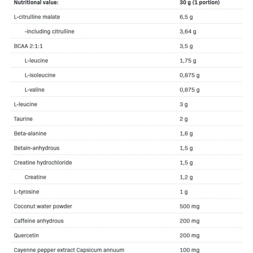Передтренувальний комплекс Allnutrition Pre Workout 600 g / 20 servings / Pineaple-Strawberry: Тип Комплекс до тренировки