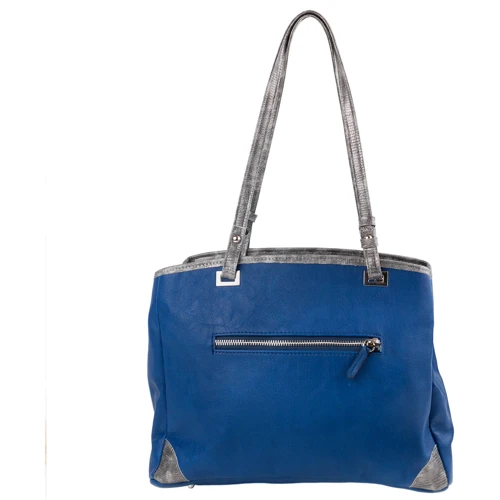 Женская сумка тоут Laskara синяя (LK-10242-blue): Тип ручки Длинная ручка, С двумя ручками