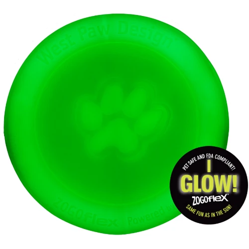 Летающая тарелка West Paw Zisc Large Green/Зиск фрисби большая зеленая 22см (ZG031GRN) фото 3