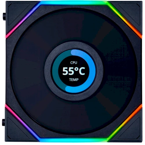 Кулер Lian Li Uni Fan TL LCD 120 Black 3-Pack (G99.12TLLCD3B.00): Регулировка оборотов широтно-импульсная модуляция (PWM)